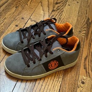 Element Skateboard shoe sneaker sz 7.5 gray orange brown